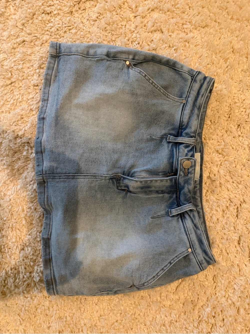 Risen Light Blue Denim Mini Skirt